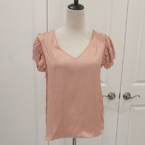Banana Republic Blush Pink V-Neck Blouse